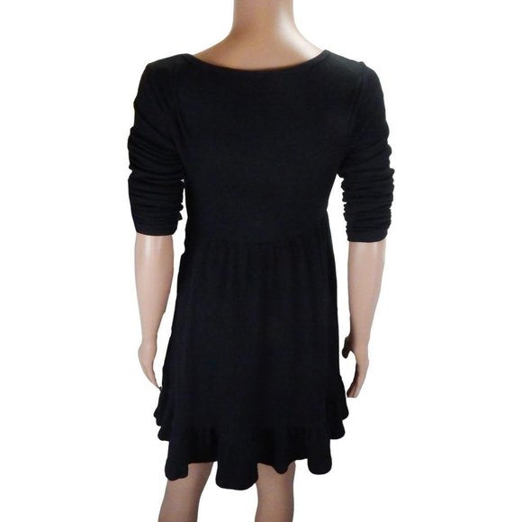 Wild Fable Long Sleeve Mini Fit and Flare Dress Women's Black Size S - Picture 10 of 10